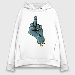 Толстовка оверсайз женская Zombie fuck, цвет: белый