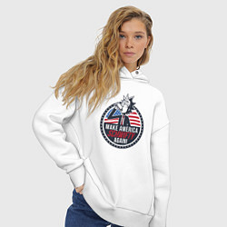 Толстовка оверсайз женская Make America schwifty again, цвет: белый — фото 2