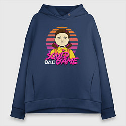 Толстовка оверсайз женская Girl squid game, цвет: тёмно-синий