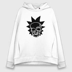 Толстовка оверсайз женская Rick skull, цвет: белый