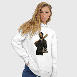 Толстовка оверсайз женская XXXTentacion с битой, цвет: белый — фото 2