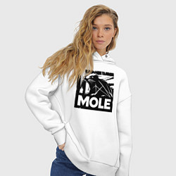 Толстовка оверсайз женская Крот в стиле граффити, цвет: белый — фото 2