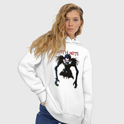 Толстовка оверсайз женская Death Note Ryuk - светлый, цвет: белый — фото 2