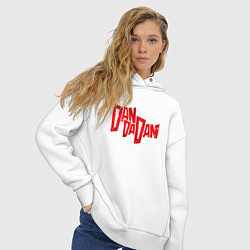 Толстовка оверсайз женская Dandadan - logotype, цвет: белый — фото 2