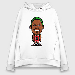 Толстовка оверсайз женская Малыш Родман, цвет: белый