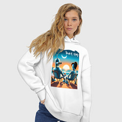 Толстовка оверсайз женская Bender with girlfriend - beach story, цвет: белый — фото 2