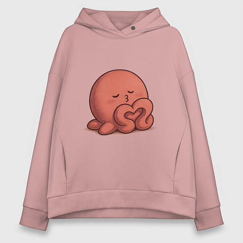 Женское худи оверсайз Такопи / Пыльно-розовый – фото 1