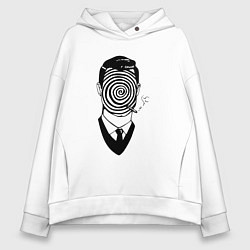 Толстовка оверсайз женская Человек-загадка, цвет: белый