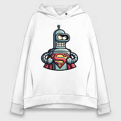 Толстовка оверсайз женская Super Bender meme, цвет: белый