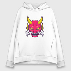 Толстовка оверсайз женская Evil devil, цвет: белый