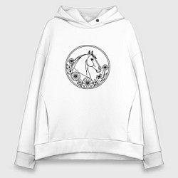 Толстовка оверсайз женская Гармония линий, цвет: белый