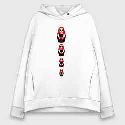Толстовка оверсайз женская Matryoshka dolls, цвет: белый