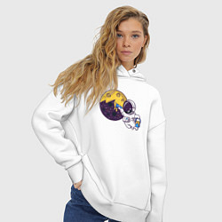 Толстовка оверсайз женская Сырная луна, цвет: белый — фото 2