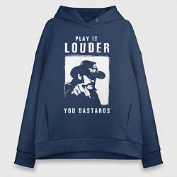 Толстовка оверсайз женская Лемми - сделайте громче ублюдки, цвет: тёмно-синий