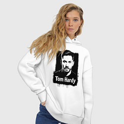 Толстовка оверсайз женская Том Харди в черном штрихе, цвет: белый — фото 2