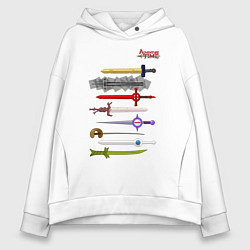 Толстовка оверсайз женская Adventure time swords, цвет: белый