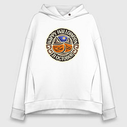 Толстовка оверсайз женская Happy halloween - 31 october, цвет: белый