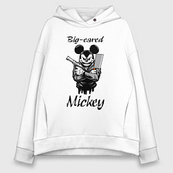 Толстовка оверсайз женская Гангстер Микки, цвет: белый