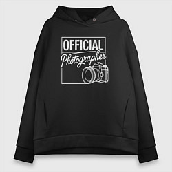 Толстовка оверсайз женская Официальный фотограф, цвет: черный