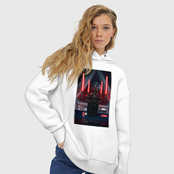 Толстовка оверсайз женская Darth Vader meditating, цвет: белый — фото 2