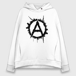 Толстовка оверсайз женская А в цепях, цвет: белый