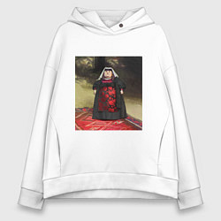 Толстовка оверсайз женская Грузинская женщина, цвет: белый