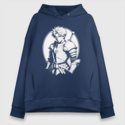 Толстовка оверсайз женская Стальной воин аниме, цвет: тёмно-синий
