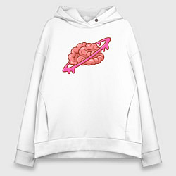 Толстовка оверсайз женская Saturn brain, цвет: белый