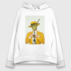 Толстовка оверсайз женская Маска - Джим Керри, цвет: белый