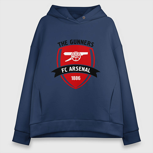 Женское худи оверсайз FC Arsenal: The Gunners / Тёмно-синий – фото 1