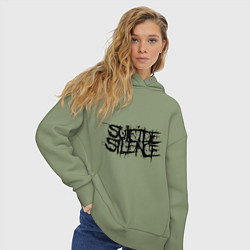 Толстовка оверсайз женская Suicide Silence, цвет: авокадо — фото 2