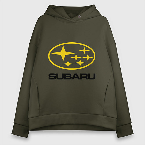 Женское худи оверсайз Subaru Logo / Хаки – фото 1