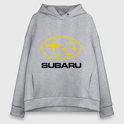 Толстовка оверсайз женская Subaru Logo, цвет: меланж