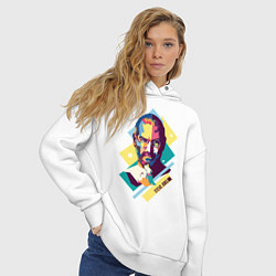 Толстовка оверсайз женская Steve Jobs Art, цвет: белый — фото 2