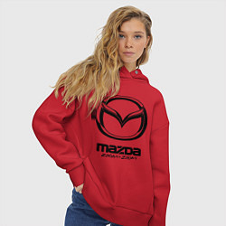 Толстовка оверсайз женская Mazda Zoom-Zoom, цвет: красный — фото 2