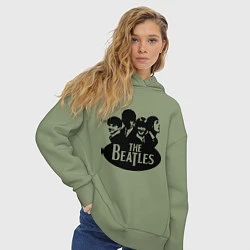 Толстовка оверсайз женская The Beatles Band, цвет: авокадо — фото 2