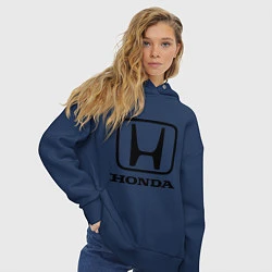 Толстовка оверсайз женская Honda logo, цвет: тёмно-синий — фото 2