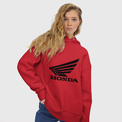Толстовка оверсайз женская Honda Motor, цвет: красный — фото 2