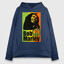 Толстовка оверсайз женская Bob Marley: Jamaica, цвет: тёмно-синий
