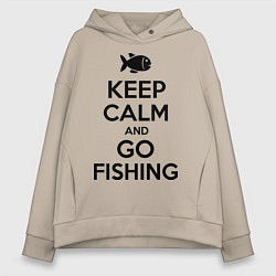 Женское худи оверсайз Keep Calm & Go fishing