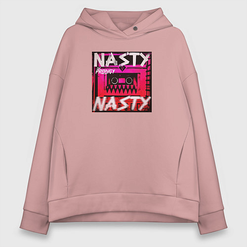 Женское худи оверсайз The Prodigy: Nasty / Пыльно-розовый – фото 1