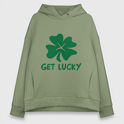 Толстовка оверсайз женская Get lucky, цвет: авокадо