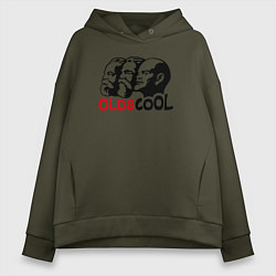 Толстовка оверсайз женская Oldscool USSR, цвет: хаки