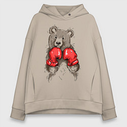 Женское худи оверсайз Bear Boxing