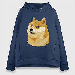 Толстовка оверсайз женская Doge, цвет: тёмно-синий