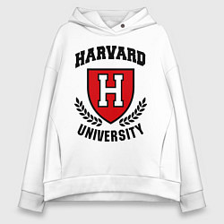 Толстовка оверсайз женская Harvard University, цвет: белый