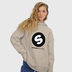 Толстовка оверсайз женская Spinnin records, цвет: миндальный — фото 2