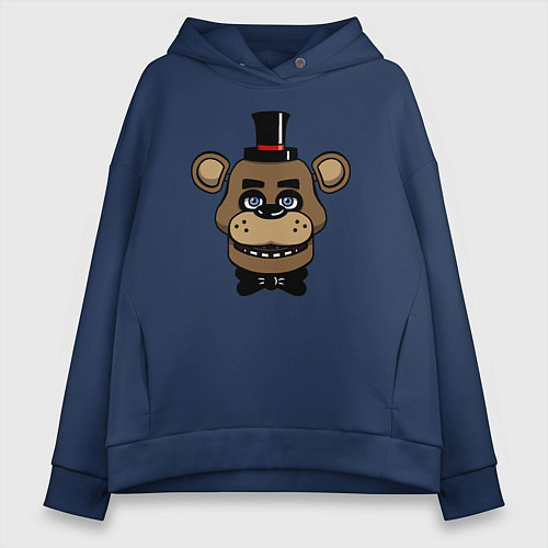 Женское худи оверсайз Freddy FNAF / Тёмно-синий – фото 1