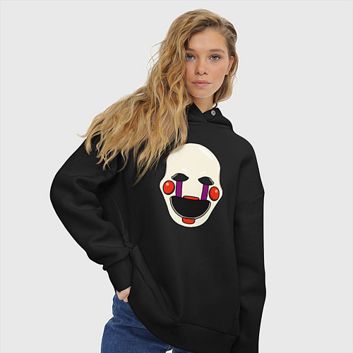 Женское худи оверсайз Puppet FNAF Марионетка / Черный – фото 3