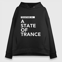 Толстовка оверсайз женская Together in A State of Trance, цвет: черный